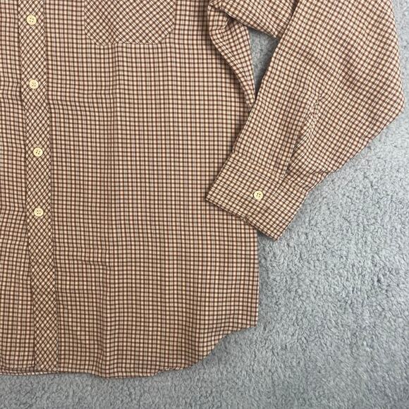 Hunter's Ridge Men's Large Brown Plaid Long Sleeve Button Up Shirt w/ Pockets - Picture 6 of 16